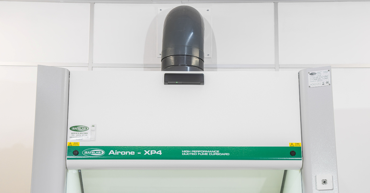 Fume cupboard ductwork and extraction system showing laboratory ventilation infrastructure