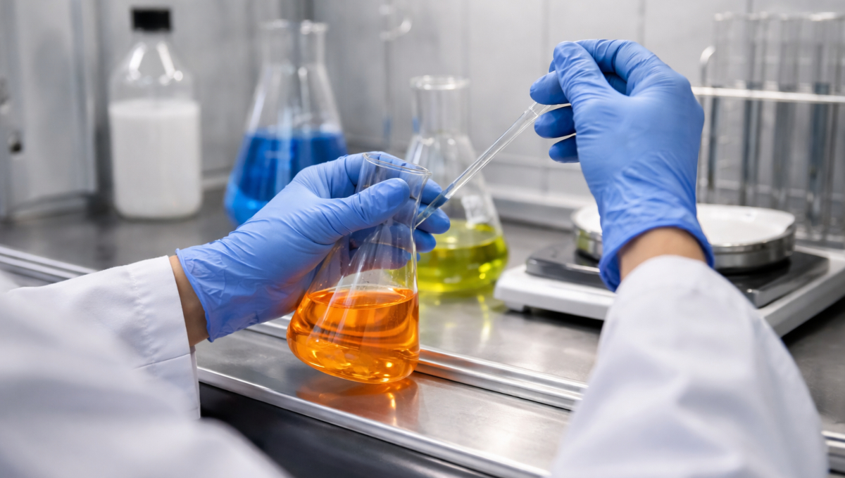 Lab work with liquids and pipettes