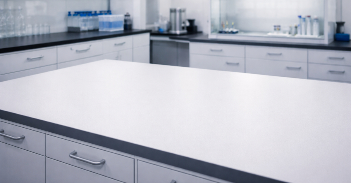 Modern laboratory with empty workstation